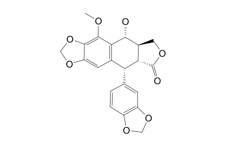CLEISTANTOXIN;(7-R,8-R,7'-R,8'-R)-7-HYDROXY-6-METHOXY-3',4':4,5-BIS-(METHYLENEDIOXY)-2,7'-CYCLOLIGNAN-9',9-OLIDE