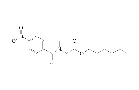 Sarcosine, N-(4-nitrobenzoyl)-, hexyl ester