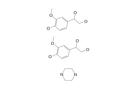 DL-1-(4-hydroxy-3-methoxyphenyl)-1,2-ethanediol, compound with piperazine (2:1)