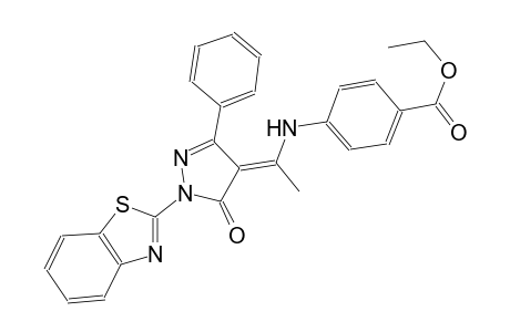 ethyl 4-({(1E)-1-[1-(1,3-benzothiazol-2-yl)-5-oxo-3-phenyl-1,5-dihydro-4H-pyrazol-4-ylidene]ethyl}amino)benzoate