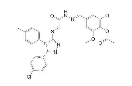 4-{(E)-[({[5-(4-chlorophenyl)-4-(4-methylphenyl)-4H-1,2,4-triazol-3-yl]sulfanyl}acetyl)hydrazono]methyl}-2,6-dimethoxyphenyl acetate