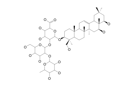 SPARTITRIOSIDE;3-O-[ALPHA-L-RHAMNOPYRANOSYL-(1->2)-O-BETA-D-GLUCOPYRANOSYL-(1->2)-BETA-D-GLUCURONOPYRANOSYL]-3-BETA,16-BETA,22-BETA,24-TETRAHYDROXY