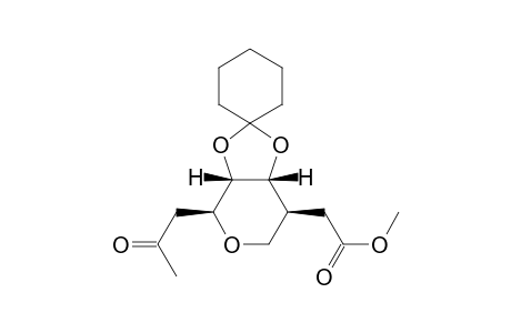 L-allo-8-Nonulosonic acid, 31,6-anhydro-4,5-O-cyclohexylidene-2,3,7,9-tetradeoxy-3-(hydroxymethyl)-, methyl ester