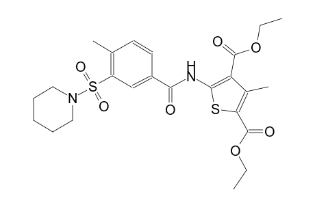 diethyl 3-methyl-5-{[4-methyl-3-(1-piperidinylsulfonyl)benzoyl]amino}-2,4-thiophenedicarboxylate