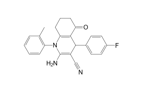 2-Amino-4-(4-fluorophenyl)-1-(2-methylphenyl)-5-oxo-4,6,7,8-tetrahydroquinoline-3-carbonitrile