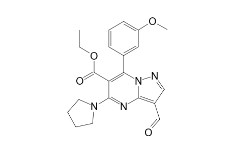 Ethyl 3-formyl-7-(3-methoxyphenyl)-5-(pyrrolidin-1-yl)pyrazolo[1,5-a]pyrimidine-6-carboxylate