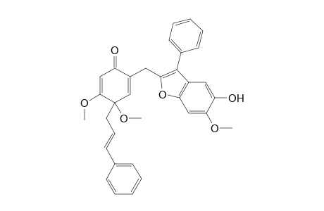 2-[4,5-dimethoxy-5-(3-phenyl-trans-allyl)cyclohexa-3,6-dien-2-on-1-ylmethyl]-5-hydroxy-6-methoxy-3-phenylbenzofuran