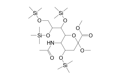 Methyl 5-[(acetyl)amino]-4-(trimethylsilyloxy)-2-methoxy-6-[(1',2',3'-tris(trimethylsilyloxy)propyl]pyran-2-carboxylate