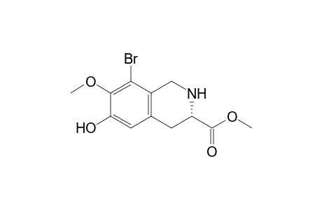 Methyl (-)-3S-8-bromo-6-hydroxy-7-methoxy-1,2,3,4-tetrahydroisoquinoline-3-carboxylate