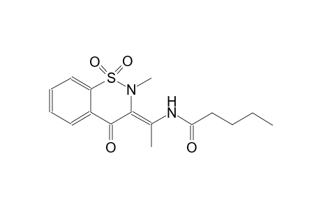 N-[(1Z)-1-(2-methyl-1,1-dioxido-4-oxo-2H-1,2-benzothiazin-3(4H)-ylidene)ethyl]pentanamide