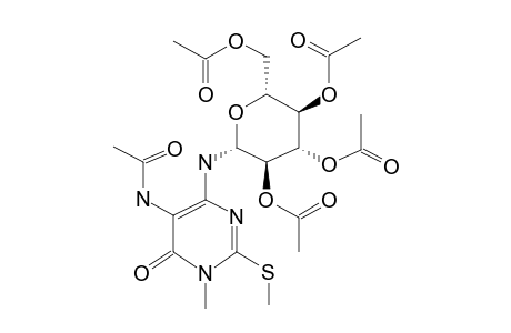 5-Acetamido-1-methyl-2-(methylthio)-4-(2,3,4,6-tetra-o-acetyl-.beta.-D-glucopyranosylamino)-1H-pyrimidin-6-one