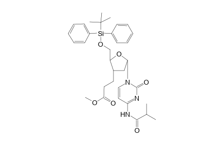 1-[(5'-O-t-Butyldiphenyl)silyl]-3-(2"-methoxycarbonyl)ethyl-2,3-dideoxy-.beta.-D-erythro-pentofuranosyl-N(4)-isobutyrylcytosine