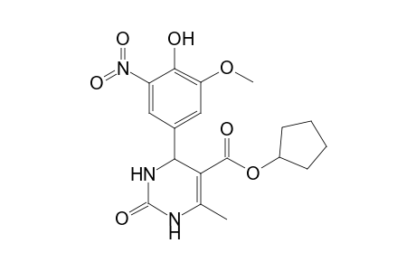 4-(4-hydroxy-3-methoxy-5-nitro-phenyl)-2-keto-6-methyl-3,4-dihydro-1H-pyrimidine-5-carboxylic acid cyclopentyl ester