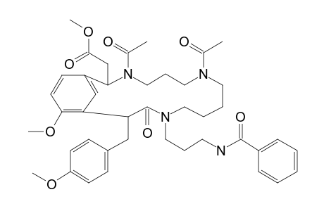 3,7,12-Triazabicyclo[13.3.1]nonadeca-1(19),15,17-triene-2-acetic acid, 3,7-diacetyl-12-[3-(benzoylamino)propyl]-16-methoxy-14-[(4-methoxyphenyl)methyl]-13-oxo-, methyl ester