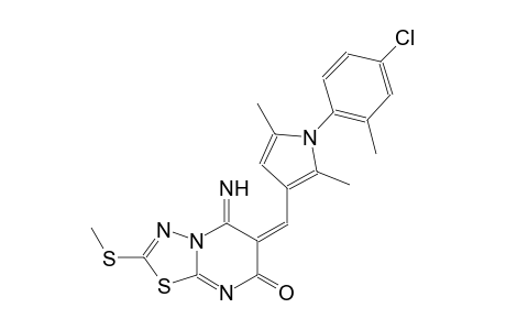 (6E)-6-{[1-(4-chloro-2-methylphenyl)-2,5-dimethyl-1H-pyrrol-3-yl]methylene}-5-imino-2-(methylsulfanyl)-5,6-dihydro-7H-[1,3,4]thiadiazolo[3,2-a]pyrimidin-7-one