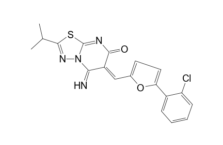 7H-[1,3,4]thiadiazolo[3,2-a]pyrimidin-7-one, 6-[[5-(2-chlorophenyl)-2-furanyl]methylene]-5,6-dihydro-5-imino-2-(1-methylethyl)-, (6Z)-