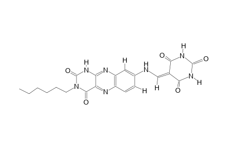 2,4,6(1H,3H,5H)-pyrimidinetrione, 5-[[(3-hexyl-1,2,3,4-tetrahydro-2,4-dioxobenzo[g]pteridin-8-yl)amino]methylene]-