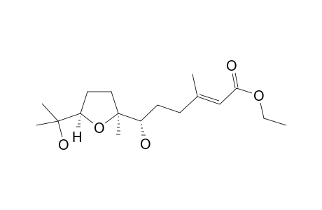 Ethyl (S)-6-hydroxy-6-[(2'S,5'R)-5'-(1''-hydroxy-1''-methylethyl)-2'-methyl-tetrahydrofuran-2'-yl]-3-methylhex-2-enoate