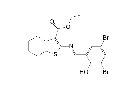 2-[(3,5-dibromosalicylidene)amino]-4,5,6,7-tetrahydrobenzo[b]thiophene-3-carboxylic acid, ethyl ester