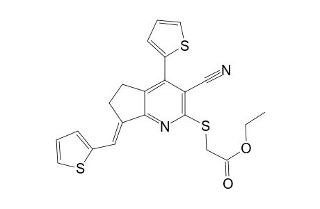 acetic acid, [[(7E)-3-cyano-6,7-dihydro-4-(2-thienyl)-7-(2-thienylmethylene)-5H-cyclopenta[b]pyridin-2-yl]thio]-, ethyl ester