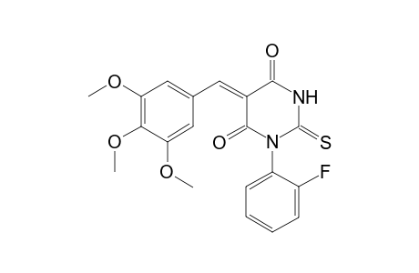 (5Z)-1-(2-fluorophenyl)-2-sulfanylidene-5-[(3,4,5-trimethoxyphenyl)methylidene]-1,3-diazinane-4,6-dione