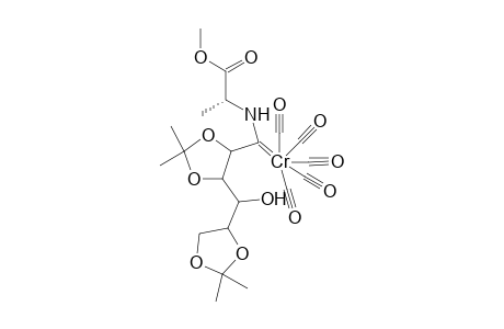 (E)-Pentacarbonyl([N-2'-(R)-1'-methoxycarbonylprop-2'-yl]-1-amino-1-deoxy-2,3:5,6-di-O-isopropylidene-D-gulitol-1-ylidene)chromium(0)