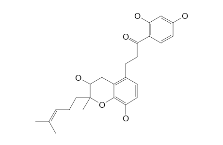 1-(2,4-DIHYDROXYPHENYL)-3-[3,4-DIHYDRO-3,8-DIHYDROXY-2-METHYL-2-(4-METHYL-3-PENTENYL)-2H-1-BENZOPYRAN-5-YL]-1-PROPANONE