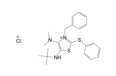 3-Benzyl-5-(tert-butylamino)-4-(dimethylamino)-2-(phenylthio)thiazolium Chloride