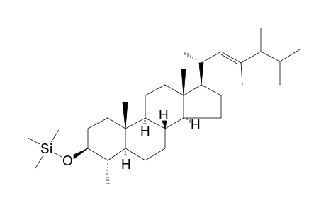 4.alpha.,23,24-Trimethyl-5.alpha.-cholest-22-en-3.beta.-ol , tms derivative