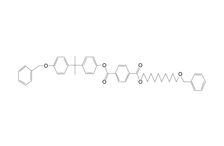 Terephthalic acid bisphenol a monoester, end-groups blocked with benzyl and benzyloxydecamethylene groups