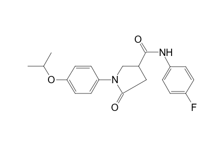 N-(4-Fluorophenyl)-1-(4-isopropoxyphenyl)-5-oxo-3-pyrrolidinecarboxamide