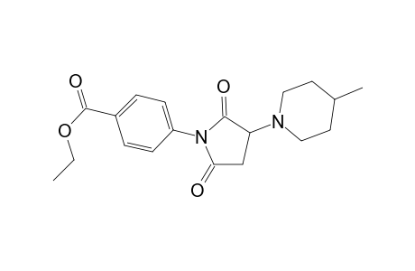 Benzoic acid, 4-[3-(4-methyl-1-piperidinyl)-2,5-dioxo-1-pyrrolidinyl]-, ethyl ester