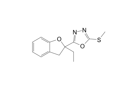 2-(2',3'-Dihydro-2'-ethylbenzo[b]furan-2'-yl)-5-methylsulfanyl-[1,3,4]oxadiazole