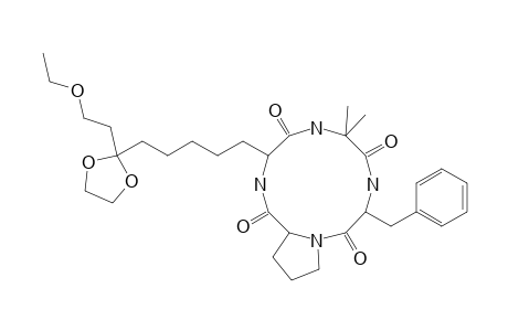 CYCLO-[AMINOBUTTERSAEURE-L-PHENYLALANIN-D-PROLIN-L-(2-AMINO-10-ETHOXY-8-OXODECANOIC-ACID,8-ETHYLENKETAL)]