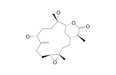 MANAARENOLIDE_C;(1-R,3-R,4-S,7-R,11-S,12-S,15-S)-4,7-DIHYDROXY-11,12-EPOXYCEMBR-8-(19)-EN-16,3-OLIDE