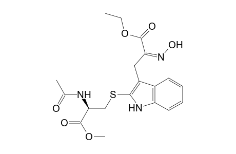 1H-Indole-3-propanoic acid, 2-[[2-(acetylamino)-3-methoxy-3-oxopropyl]thio]-.alpha.-(hydroxyimino)-, ethyl ester, (R)-