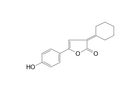 2H-Furan-2-one, 3-cyclohexylidene-5-(4-hydroxyphenyl)-