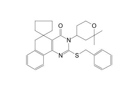 2-(benzylthio)-3-(2,2-dimethyltetrahydro-2H-pyran-4-yl)-3H-spiro[benzo[h]quinazoline-5,1'-cyclopentan]-4(6H)-one