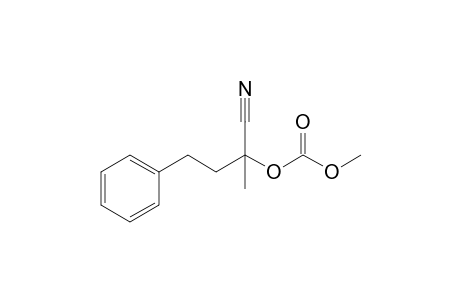 2-Methyl-2-(methoxycarbonyloxy)-4-phenylbutanenitrile