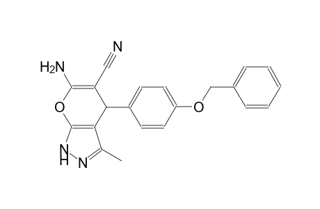 6-amino-4-[4-(benzyloxy)phenyl]-3-methyl-1,4-dihydropyrano[2,3-c]pyrazole-5-carbonitrile