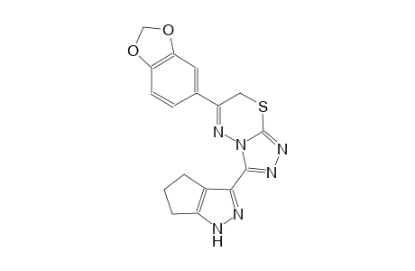 6-(1,3-benzodioxol-5-yl)-3-(1,4,5,6-tetrahydrocyclopenta[c]pyrazol-3-yl)-7H-[1,2,4]triazolo[3,4-b][1,3,4]thiadiazine
