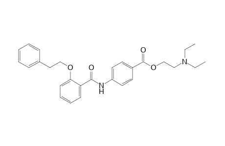 p-[o-(phenethyloxy)benzamido]benzoic acid, 2-(diethylamino)ethyl ester