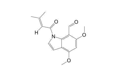 4,6-Dimethoxy-1-(3'-methyl-1'-oxobut-2'-enyl)indole-7-carbaldehyde