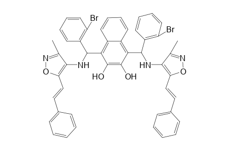 1,4-Bis((3-methyl-5-styrylisoxazole-4-ylamino)-(2-bromophenyl)methyl)naphthalene - 2, 3-diol