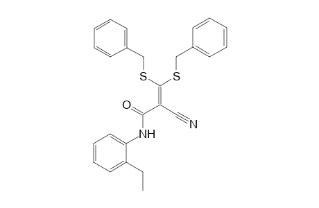 2-cyano-N-(2-ethylphenyl)-3,3-bis(phenylmethylsulfanyl)prop-2-enamide