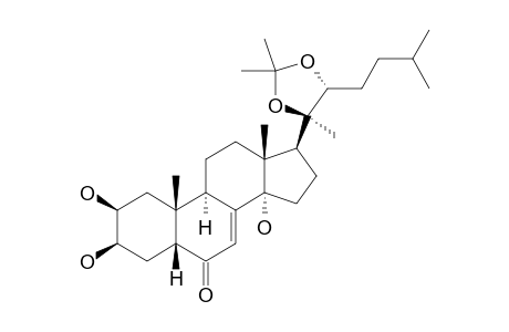 PONASTERONE-A-20,22-ACETONIDE;(20R,22R)-2-BETA,3-BETA,14-ALPHA-TRIHYDROXY-20,22-O-ISOPROPYLIDENE-5-BETA-CHOLEST-7-EN-6-ONE