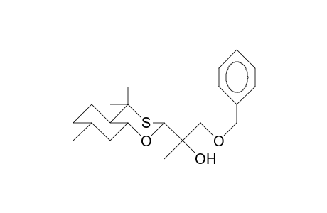 3(eq)-(2-Benzyloxy-1(R)-hydroxy-1-methyl-ethyl)-5,5,9(eq)-trimethyl-2-oxa-4-thia-trans-bicyclo(4.4.0)decane