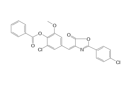 2-Chloro-4-[(2-(4-chlorophenyl)-5-oxo-1,3-oxazol-4(5H)-ylidene)methyl]-6-methoxyphenyl benzoate