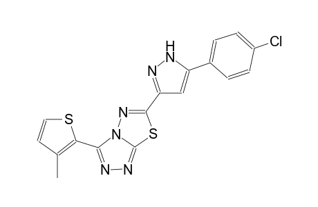 [1,2,4]triazolo[3,4-b][1,3,4]thiadiazole, 6-[5-(4-chlorophenyl)-1H-pyrazol-3-yl]-3-(3-methyl-2-thienyl)-