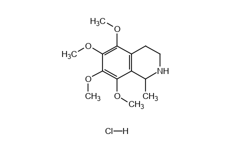 1-methyl-1,2,3,4-tetrahydro-5,6,7,8-tetramethoxyisoquinoline, hydrochloride